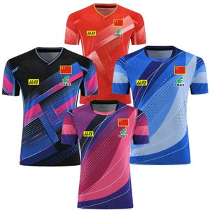 Saias 2023 Campeonato China Equipe Ténis de Mesa Jersyes Shorts para Homens Mulheres Crianças, Meninos Meninas Ping Pong Sportswear Roupas Azul