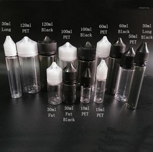 500pcs New design Fat PET 10ml 15ml 30ml 50ml 60ml 100ml 120ml empty Refillable bottle e liquid plastic bottle for Nail Gel18688320