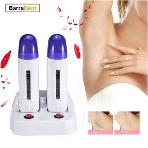 Epilator Electric Rolling Epilator Cartridge Hårborttagning Set Depilation Tool Kit Double Depilatory Roll On Wax Warmer With Heater Base