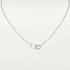 Novo design clássico duplo laço encantos pingente amor colar para mulheres meninas 316l titânio aço jóias de casamento colares collier