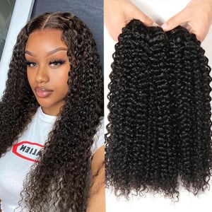 Raw Indian Kinky Curly 3 4 Bundle Deals 100 Remy Human Hair Bundles 95G 832 Inch Natural Jerry Curl 240110