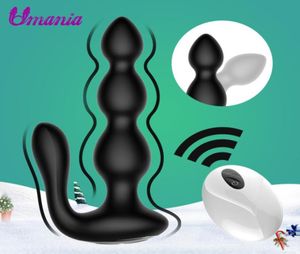 Dual Motors Anal bead Vibrators Prostate Massager Anal Butt Plugs For Men Wireless Remote Dildo Vibrator Sex Toys for Woman Y191217681666