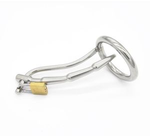 Male Stainless steel Bondage Urethra TUBE Chastity Catheter Cock Ring A1109967052