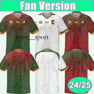 espnsport 24 25 Camarões Mens Futebol Jersey ABOUBAKAR MBEUMO TOKO EKAMBI NKOULOU NKOUDOU M.HONGLA Branco Vermelho Verde Camisa de Futebol Uniformes de Manga Curta