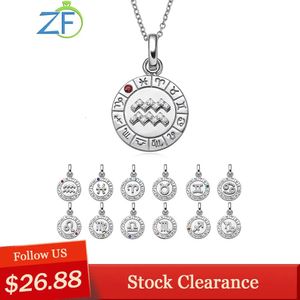 Ciondoli GZ ZONGFA Collana originale in argento sterling 925 con 12 costellazioni per le donne Gemme di diamanti naturali Ciondolo con pietra portafortuna Fine Jewelry