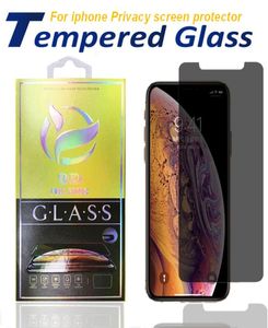 Proteggi schermo privacy per iPhone 12 11 Pro Xs Max X XR 7 8 vetro temperato con scatola di carta1789783