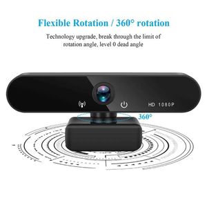 Webcams K12 1080P Webcam Full HD Computer PC WebCamera with Microphone Rotatable Cameras Live BroadcastVideo Calling Conference WorkL240105