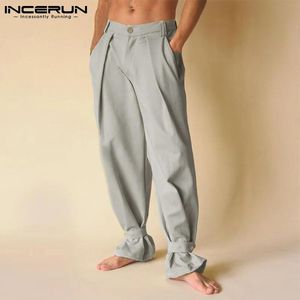 Spodnie Inderun Mass Men Casual Pants Joggers Button Solid Color Pockets Pockets Rekretowe Pantalones Hombre workowate spodnie s5xl