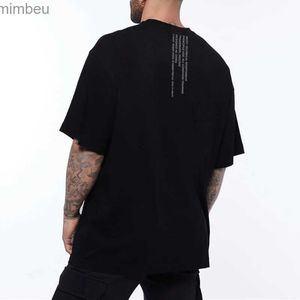 Męskie koszulki Nowe męskie luźne duże krótkie koszulę T-Shirt Streetwear Hip Hop Fitness T-shirt Summer Brand Gym Clothing Trening TEE SHIRTL240110