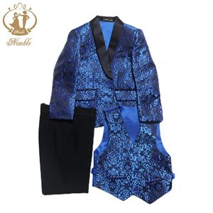 Primavera outono formal crianças casamento blazer bebê meninos terno crianças festa anfitrião traje casaco calças colete 3 pçs roupas por atacado 240109