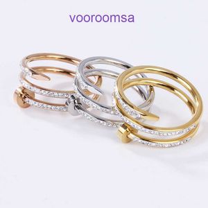 Fashion Ring Carter Ladies Rose Gold Silver Lady Rings Designer jewelry for sale New Couple Nail Full Diamond High Appearance Trendy With Original Box