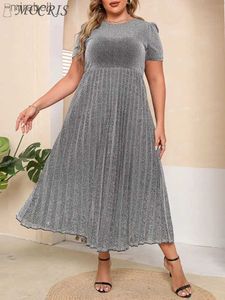 Grundlegende Freizeitkleider Übergröße Polyester Größe Elegant und hübsch lang Grau Damen Party Günstig Kurzarm im Angebot Liquid Ation YQ240110