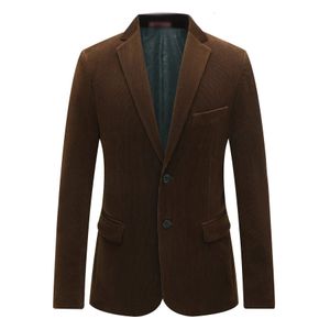 Men Smart Casual Corduroy Blazer Navy Blue Camel ClaretRed Striped Velvet Suit Jacket Autumn Spring Notched Collar Outfit Male 240110