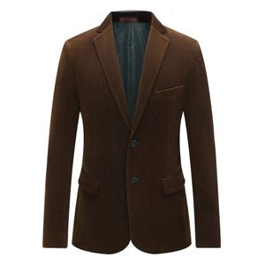 Män smart casual corduroy blazer marinblå kamel klaretred randig sammet kostym jacka höstfjäder skårkrage dräkt man 240110