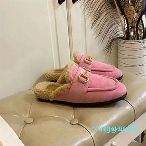 المصمم -SHESES الكلاسيكية Muller Slippers Sheepes Sheepskin Wool بطانة مطاطية نعل 2024