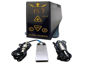 Conjunto de fonte de alimentação para tatuagem WholeProfessioanl Kit ELFIN EP2 Fonte de alimentação para tatuagem LCD Digital Pedal Switch Clip Cord Tattoo K5367498