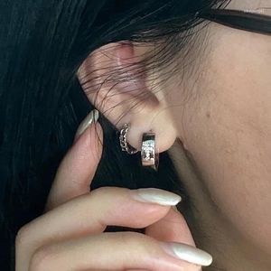 Hoop Earrings Cross Ear Buckle Female Light Luxury Retro Zircon Absorb Clear Korean Simple Free Ring 2024 Trend Jewelry