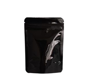 8513cm preto brilhante folha de alumínio levante-se saco de embalagem 100pcslot zip lock doypack mylar bolsa de embalagem para alimentos secos chá em pó 9280447