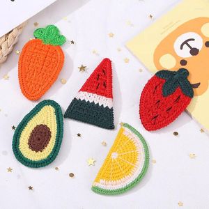 Hair Accessories Random 3pcs Wool Knit Clip For Baby Girls Braided Fruit Side Bangs