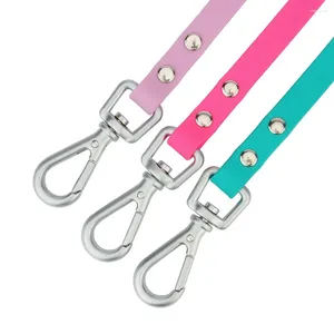 Coleiras de cachorro PVC longas trelas gato tração corda de chumbo doce cor ao ar livre curto pet trela azul rosa vermelho amarelo