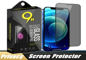 Anti Spy Screen Protector Pełne pokrycie bąbel 9H twardość Prywatność Temperowane szkło dla iPhone 14 Pro Max 14pro 13 13pro 12 min7396040