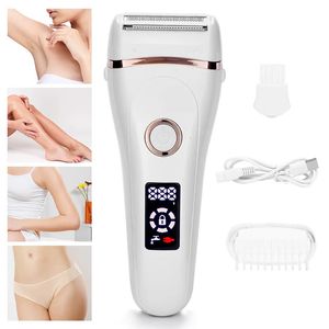 Kobiety do ładowania USB bezbolesne elektryczne epilator broda do usuwania włosów damskie maszyny do golenia przenośne żeńskie włosy Trimmer LCD 240109