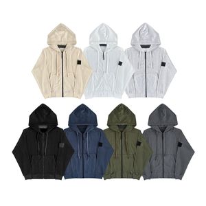 Designer Hoodie Alta Versão Mens Hoodies Bordado Bússola Crachá 100% Algodão Manga Longa Zip Up Tops Primavera Outono Casal Outfits