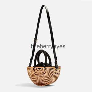 Shoulder Bags Ancient style creative fashion bamboo woven bag one shoulder Crossbody rattan woven bag outdoor beach bag environmental bagblieberryeyes