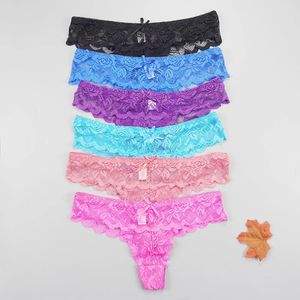 3 pezzi/lotto di infradito per donna sexy lingerie in pizzo trasparente senza cuciture Tangas corda trasporto diretto lingerie a vita bassa 230110