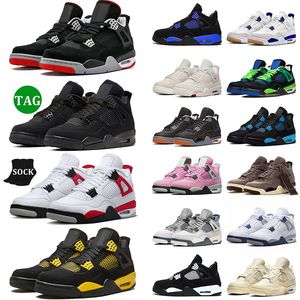 Jumpman 4s Jor Shoes Sport Basketball Casual Women's Men's Mesh Skórzowa górna część Top High Top Military Black Can Canvas University Blue Red Thunder Cactus Jack 4 4S Rozmiar 36-47