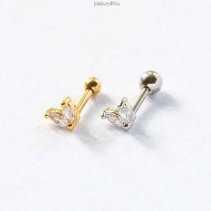 925 Sterling Silver Simple Love Rabbit Ear Shape Stud Piercing örhängen