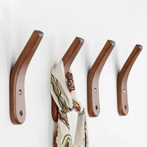 Hooks 2PC Entrance Solid Wood Hook Clothes Organizers Storage Coat Rack Wooden Wall Decor Home Accessories Key Hanger Holder