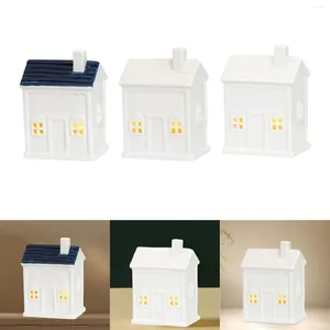 Candle Holders Ceramic House Holder Tealight Home Decor Small Shaped Modern Figurines For Celebrations Festival Gift
