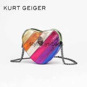 Сумки на ремне Tennis Kurt G London of Hearts KURT GEIGER Новая сумка на плечо Контрастная сумка через плечо с радужным сращиванием Британский бренд Дизайнерские сумкиstylishyslbags