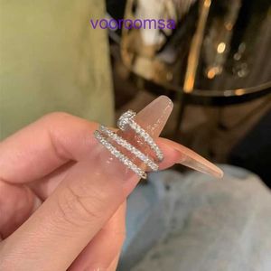 Carter luxury Classic screwdriver love Rings Fashion unisex cuff 2024 New Sparkling Diamond Multi layer Wrapped Nail Ring for Female With Original Box