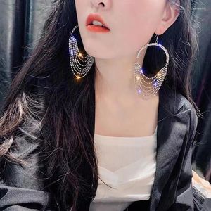 Dangle Earrings Fashionable Luxurious And Shiny Crystal Tassel Pendant Rhinestone Suitable For Women's Wedding Party Jewelr