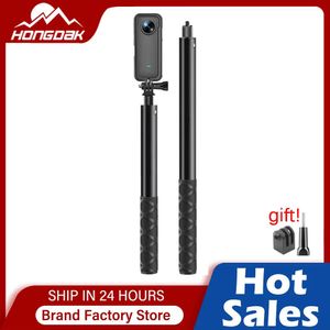 Monopés Hongdak 3m Invisível Selfie Stick Suporte de rotação de 360 ° Edição estendida Monopé para Insta360 X2 X3 Gopro 11 10 Acessórios de câmera