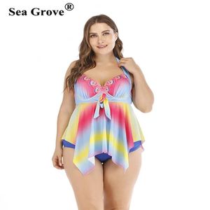 Suits Sexy Gradient Plus Size Women Swimwear Irregular design Two Piece Push Up Swimsuit Beachwear Bathing suit Dress Large bikini