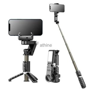 Selfie Monopods Bluetooth Bezprzewodowe śledzenie Strzelanie Handheld Q18 Gimbal Stabilizator z Light Light Pilot Selfie Stick YQ240110