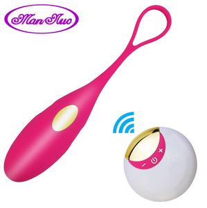 Man Nuo Wireless Remote Control vibrerande äggkula Silikonvibratorer USB laddningsbar massageboll Vuxen Sex Toys Erotic Toy S12283444