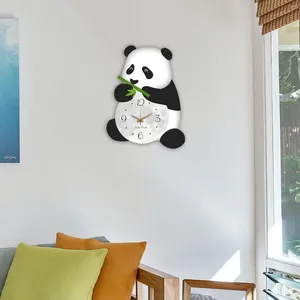 Orologi da parete Orologio panda Ornamento animale silenzioso per sala da pranzo