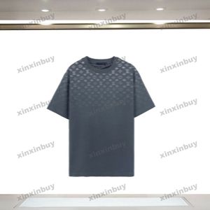 Xinxinbuy 2024 Men Designer Tee T Shirt Gradient Letter Printing 1854 Women Black White Grey Green Black M-3xl