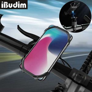 Suporte para montagens de telefone celular Bicicleta Motocicleta Suporte para telefone móvel Snap Bike Handlebar Suporte para celular Universal Silicone MTB Scooter Suporte para telefone YQ240110