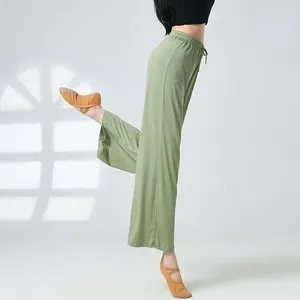 Women's Pants Women Wide-legged Homewear Dance High-waisted Loose Elastic Waist Multi-color Dancewear Clothing Trousers