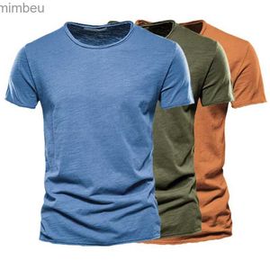 Homens camisetas 2023 verão novo 100% algodão casual t-shirts homens roupas respirável magro o-pescoço fino manga curta tops camiseta streetwearl240110