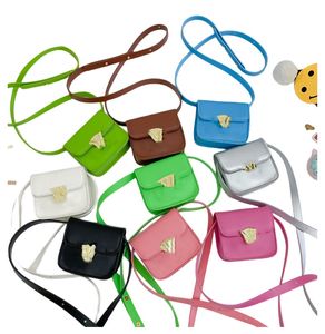 Moda crianças bolsas de metal carta crianças ombro único saco quadrado meninas sacos mensageiro couro mini bolsa a8807