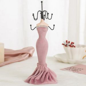 Display Pink Fishtail Rock Mannequin Jewelry Organizer Rack Display Stand for Counter Shop Jewelry Showing
