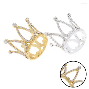 Fermagli per capelli Mini Crown Princess Topper Crystal Pearl Tiara Ornamenti per bambini per la torta della festa di compleanno di nozze