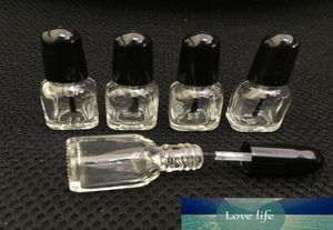 2 ml fyrkantig glas tom polsk miniflaska med pensel transparent nagelkonst polska behållare klart glaslim flaska för prov3091550