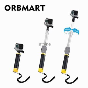 Selfie Monopods Orbmart Przezroczysty regulowany przedłużenie pływające pływalność selfie Stick For Hero 5 6 Yi SJCAM Action Sport Camera YQ240110